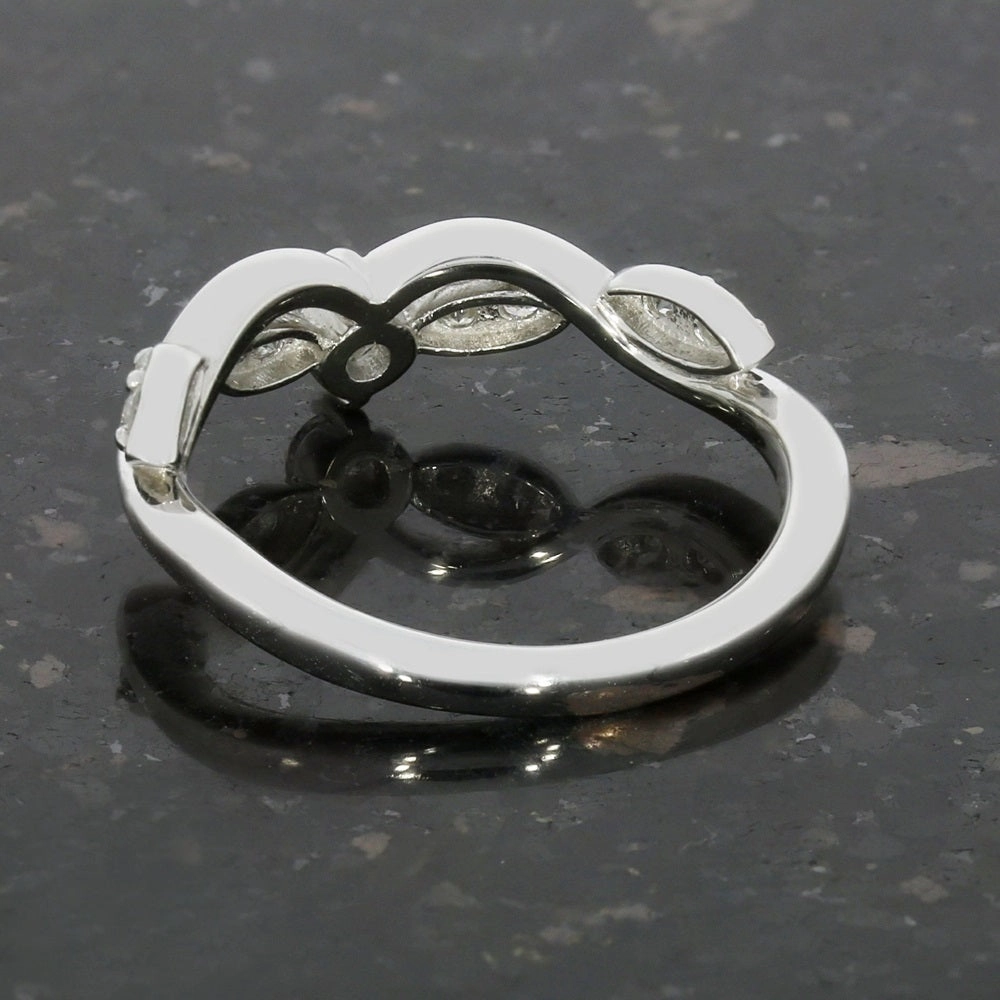 Platinum Diamond Set Wishbone Ring 0.33cts