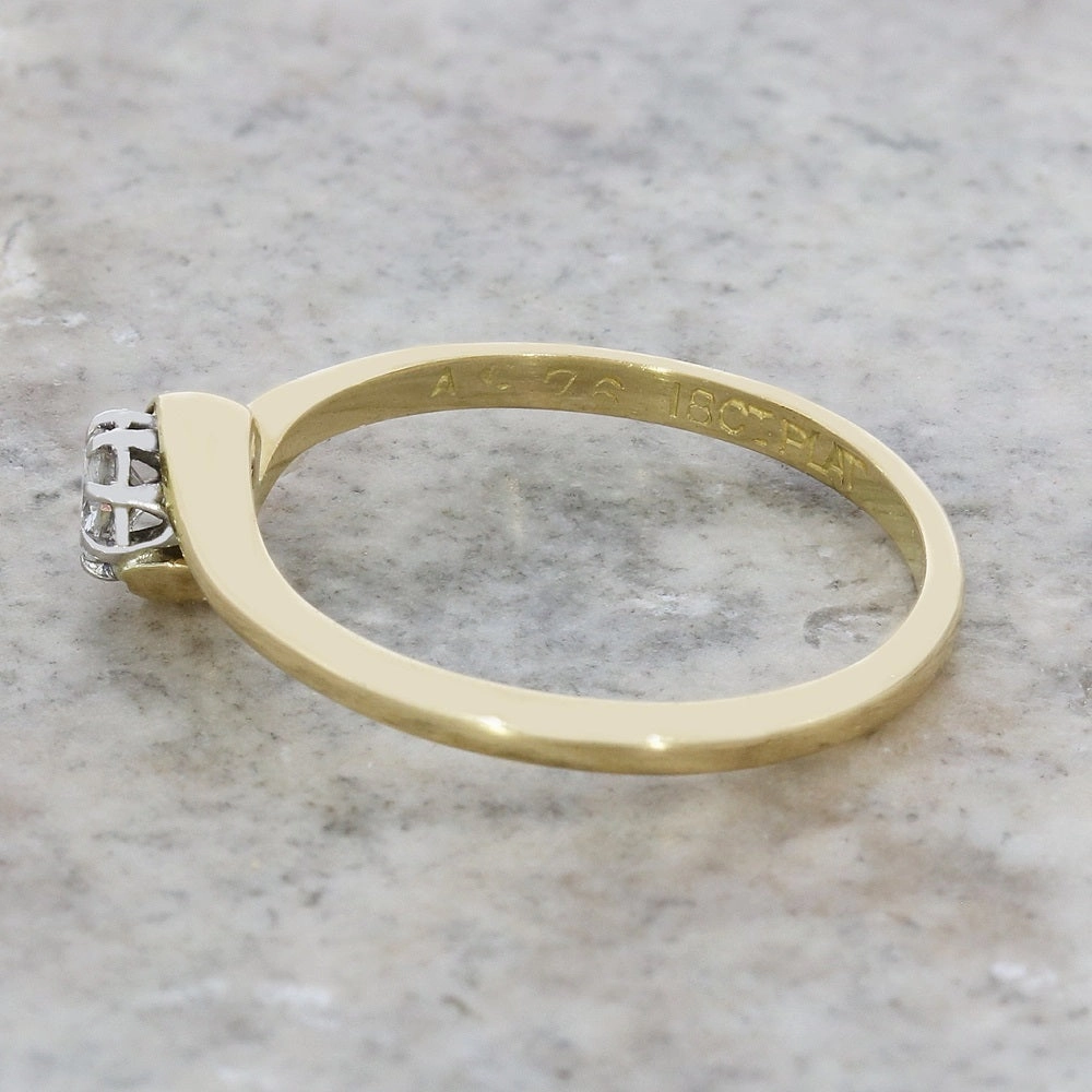 Pre Owned 18ct Yellow Gold 0.15cts Diamond Solitaire Ring