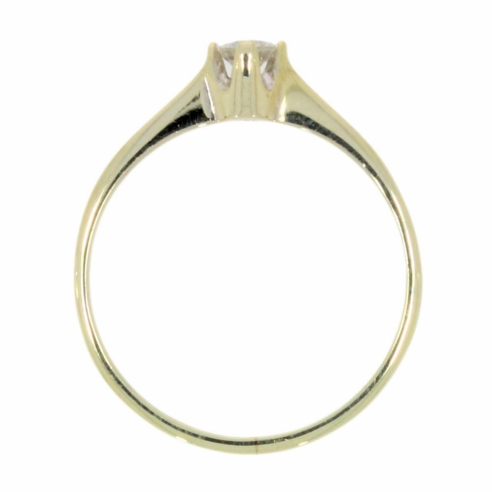 Pre Owned 9ct Yellow Gold Solitaire 0.15ct Diamond Ring