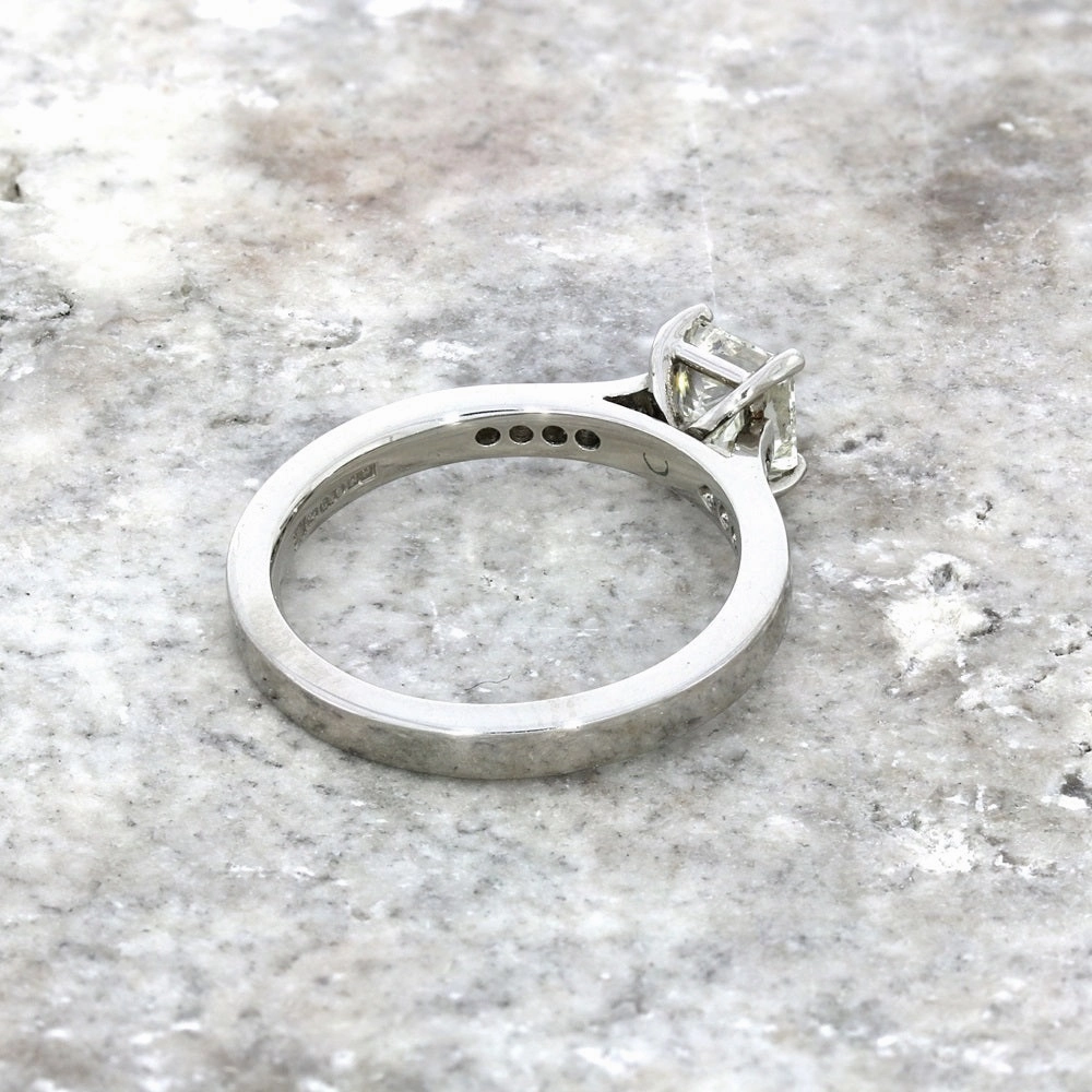 Pre Owned Palladium 1.05cts Princess Cut Diamond Solitaire Ring