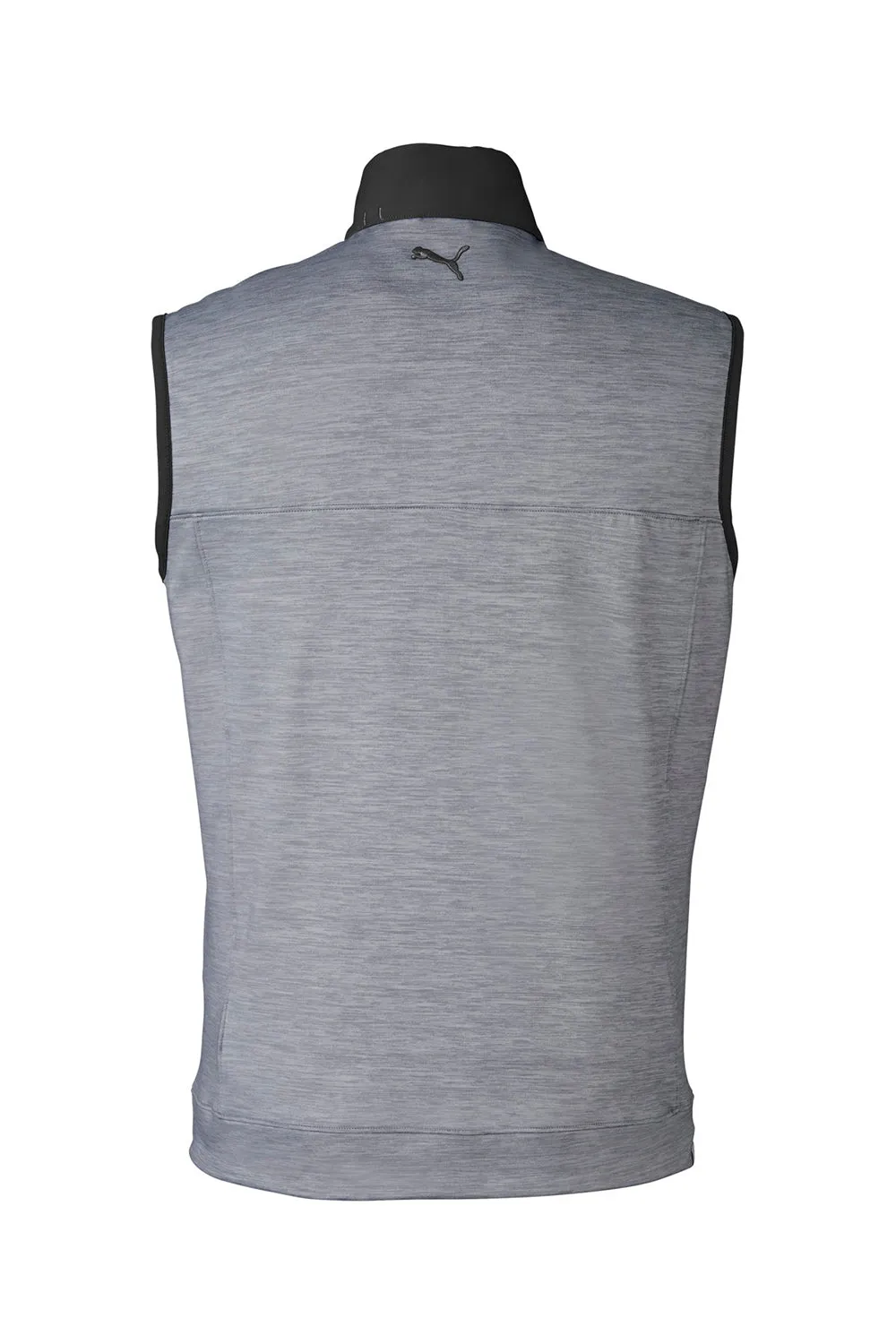Puma Mens Cloudspun Moisture Wicking Colorblock Full Zip Vest - Black/Quiet Shade Grey  Choose your new Clothing Puma