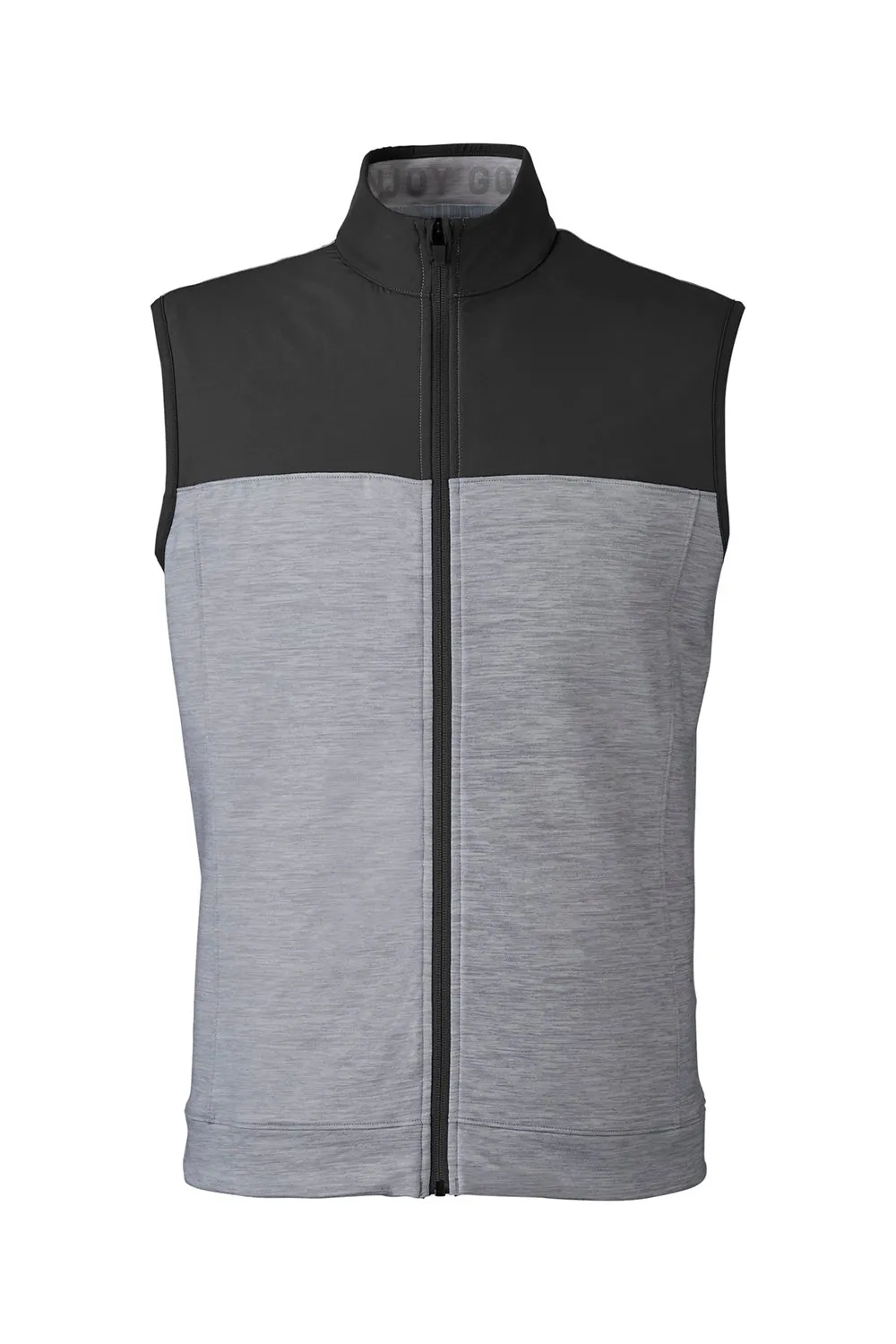 Puma Mens Cloudspun Moisture Wicking Colorblock Full Zip Vest - Black/Quiet Shade Grey  Choose your new Clothing Puma