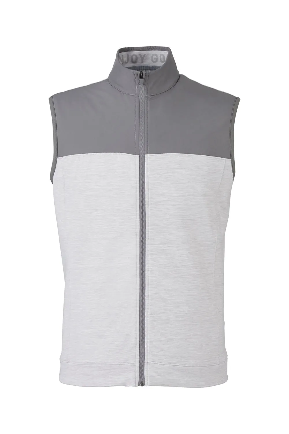 Puma Mens Cloudspun Moisture Wicking Colorblock Full Zip Vest - Quiet Shade Grey/Heather High Rise Grey  Choose your new Clothing Puma
