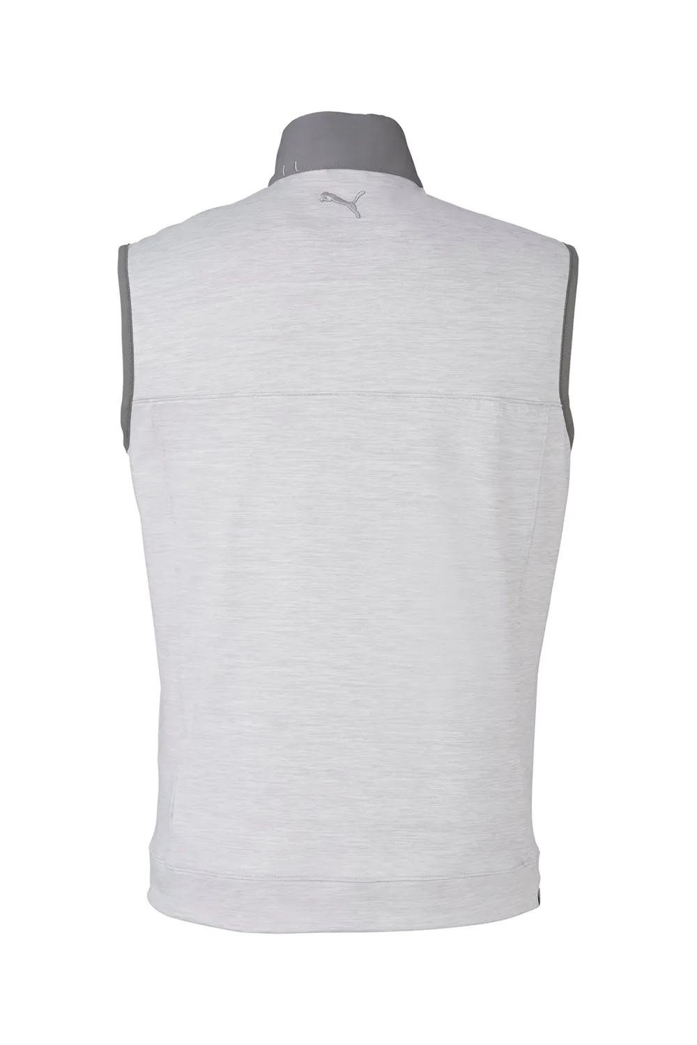 Puma Mens Cloudspun Moisture Wicking Colorblock Full Zip Vest - Quiet Shade Grey/Heather High Rise Grey  Choose your new Clothing Puma