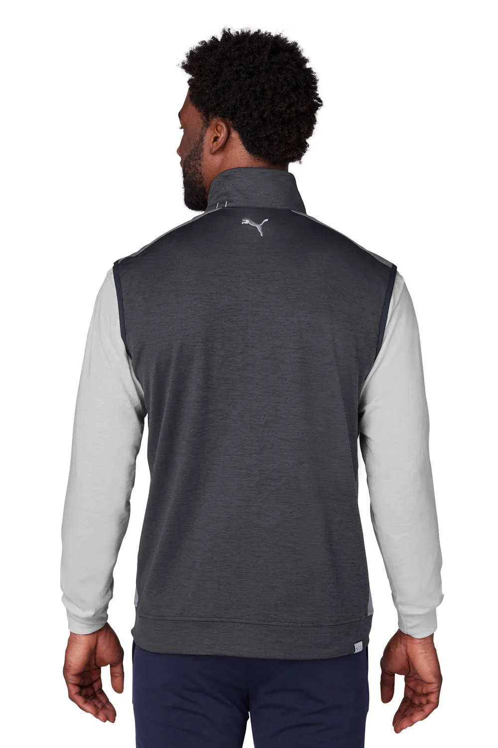Puma Mens Cloudspun T7 Moisture Wicking Full Zip Vest - Heather Black/Quiet Shade Grey  Choose your new Clothing Puma