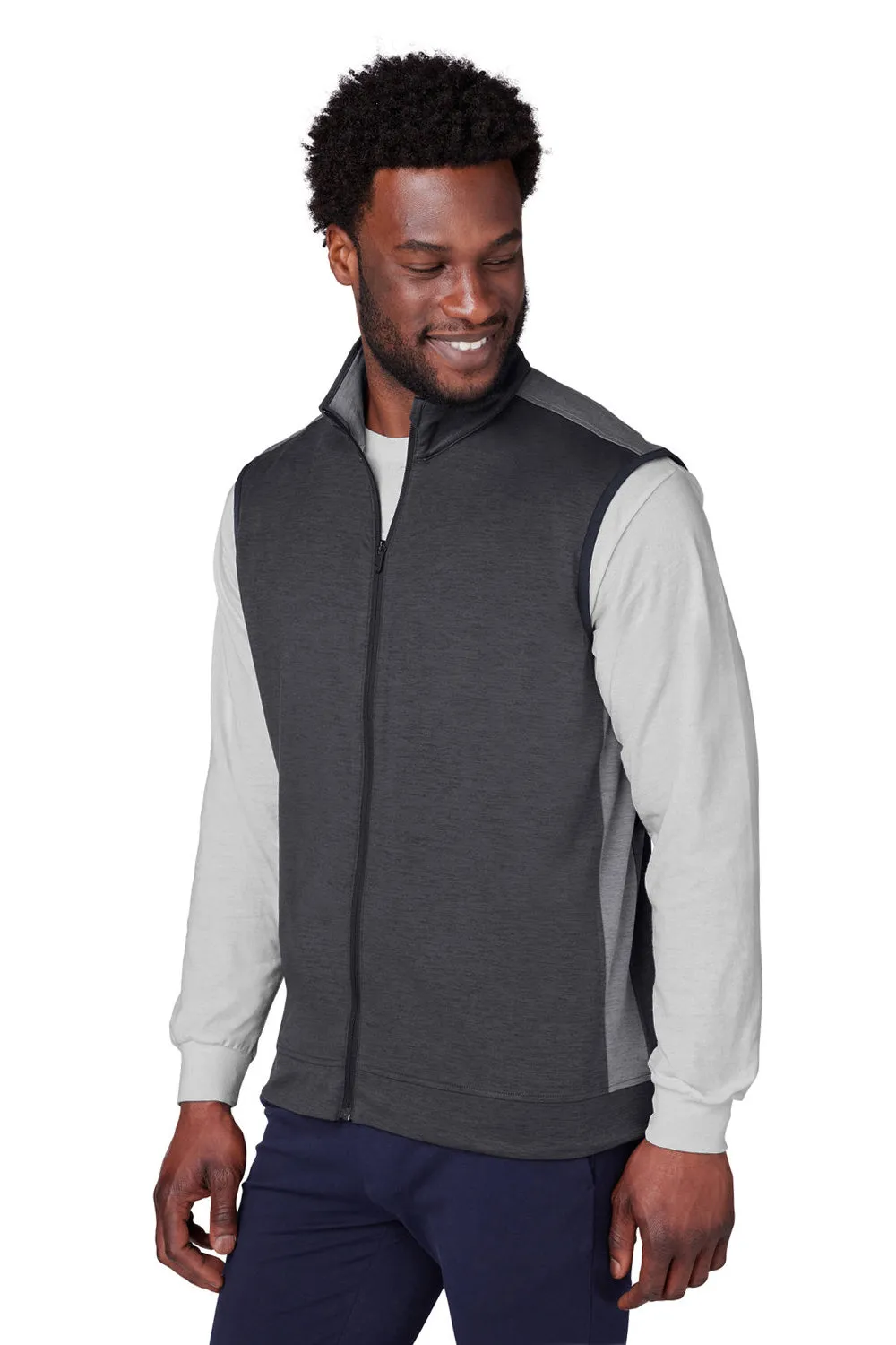 Puma Mens Cloudspun T7 Moisture Wicking Full Zip Vest - Heather Black/Quiet Shade Grey  Choose your new Clothing Puma