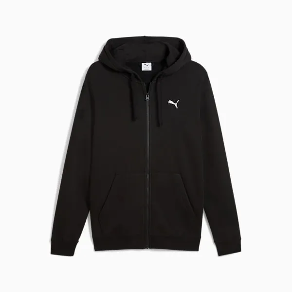 PUMA MEN'S ESSENTIALS FLEECE BLACK FULL ZIP JACKET Cothing_Mens-Puma