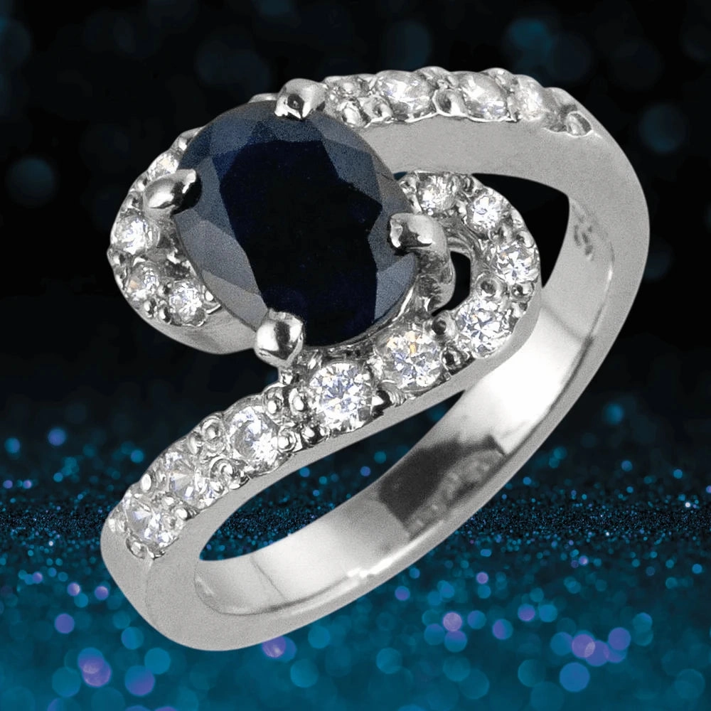 Sapphire Meander Ring