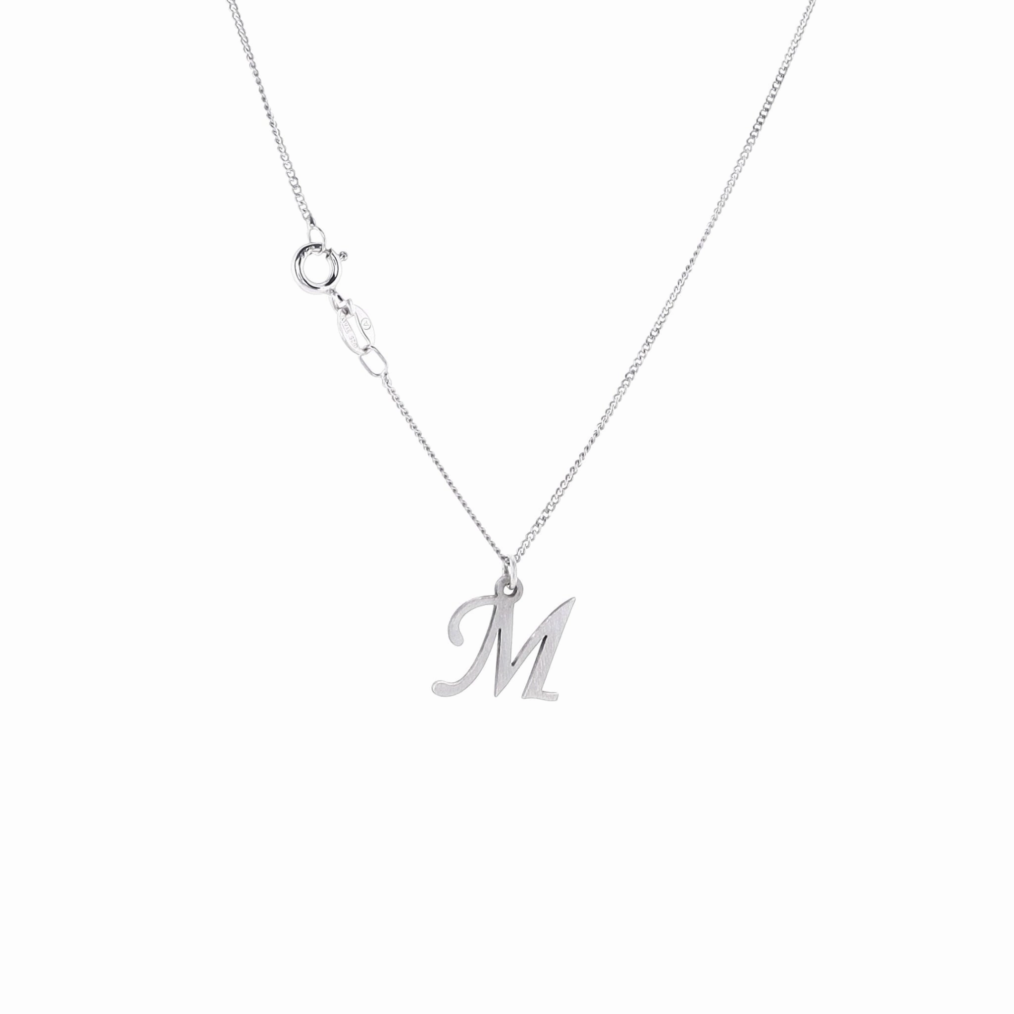 Smyth Jewelers Sterling Silver Brushed Initial Cutout Pendant - Uppercase Script Letters