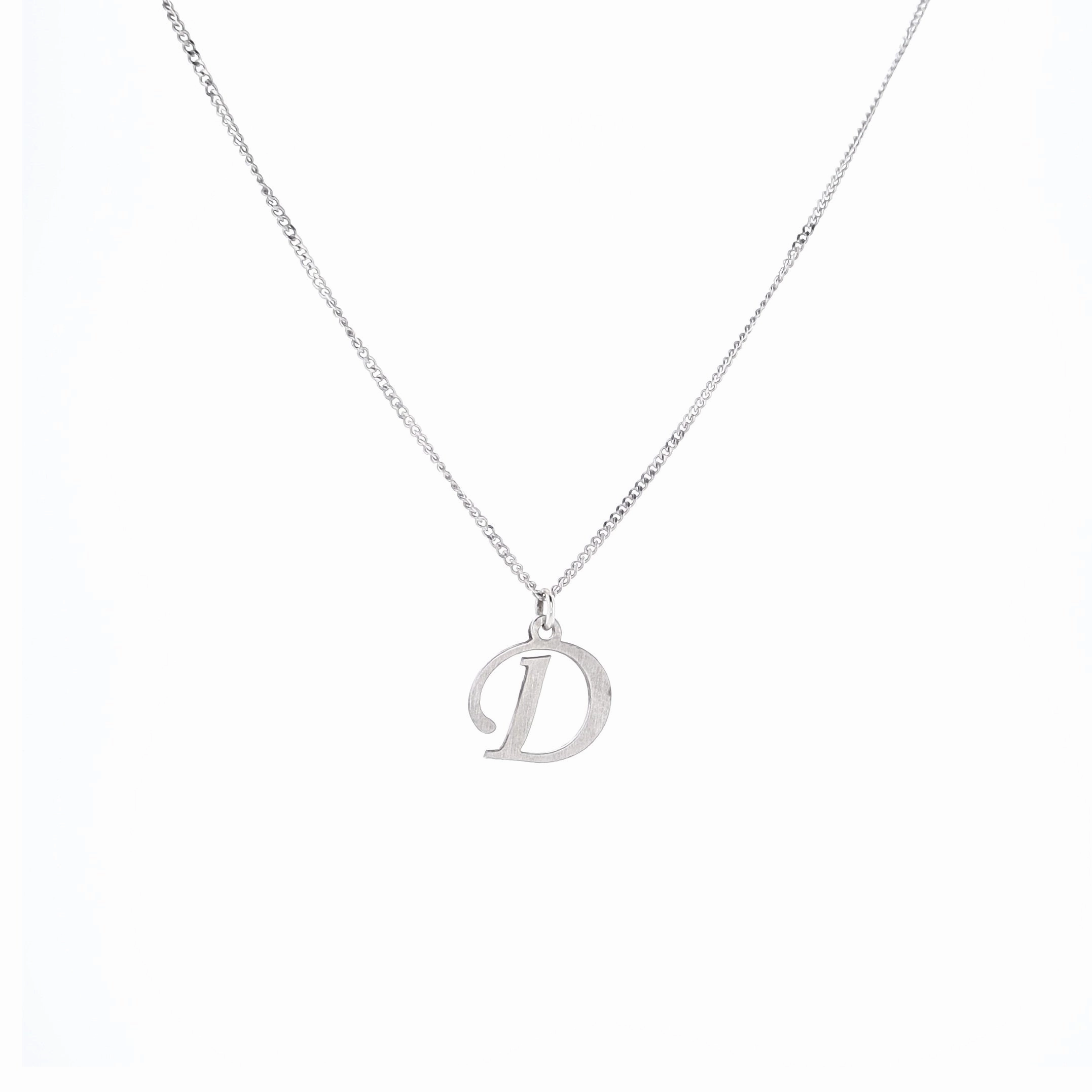 Smyth Jewelers Sterling Silver Brushed Initial Cutout Pendant - Uppercase Script Letters
