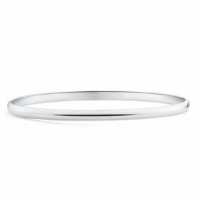 Solid Sterling Silver Plain Golf 65mm Bangle