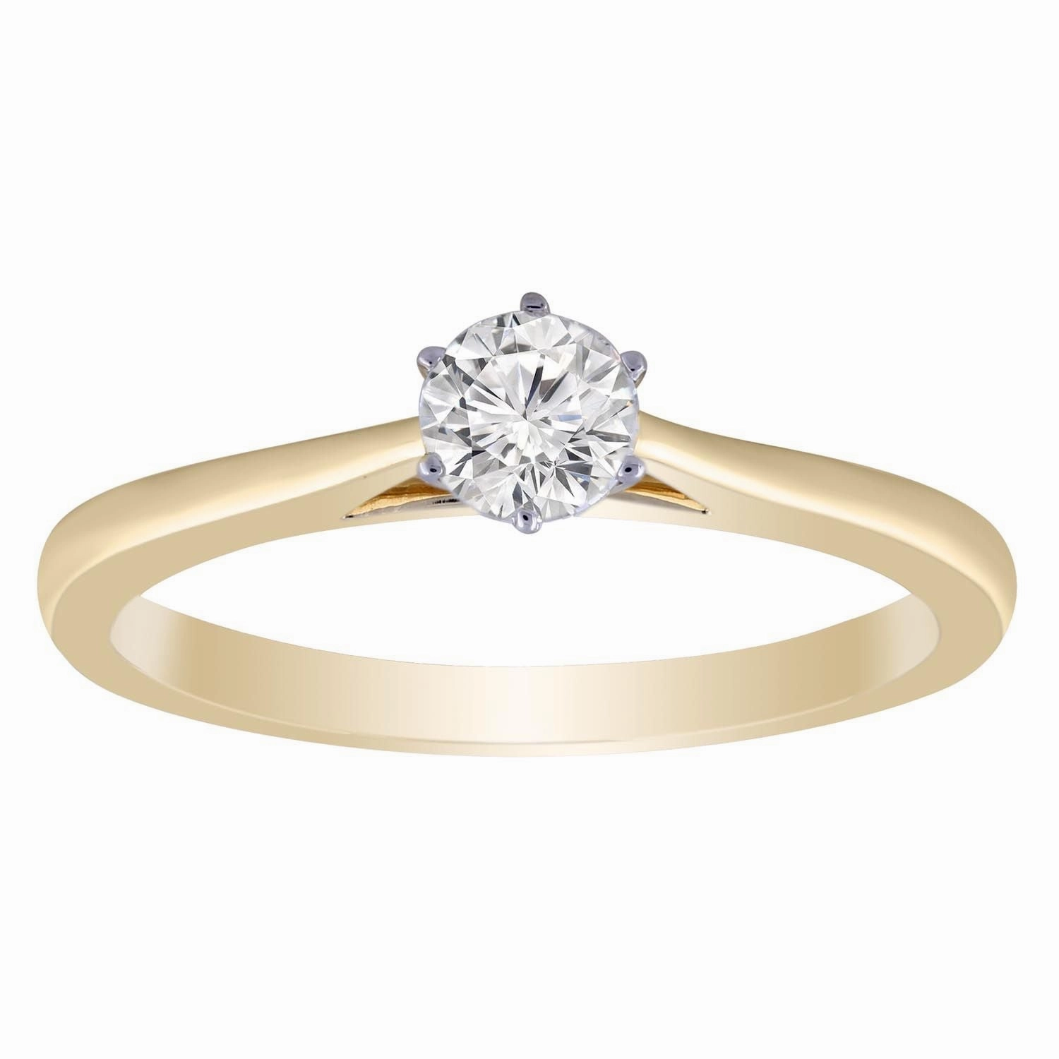 Solitaire Ring with 0.33ct Diamond In 9K Yellow Gold