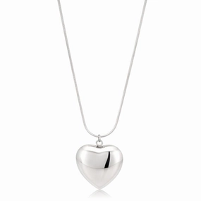 Stainless Steel Large Heart Pendant with 80cm Stainless Steel Chain