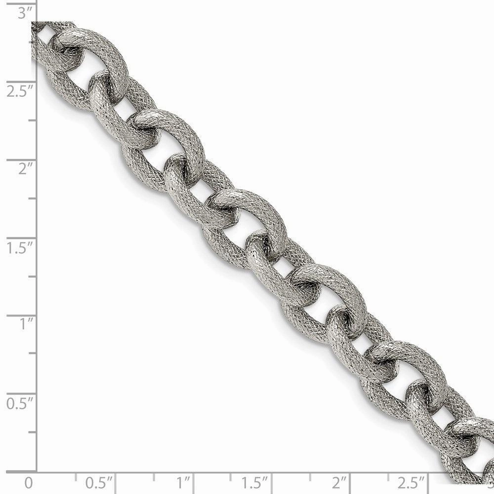 Stainless Steel Polished and Textured 7 inch Bracelet