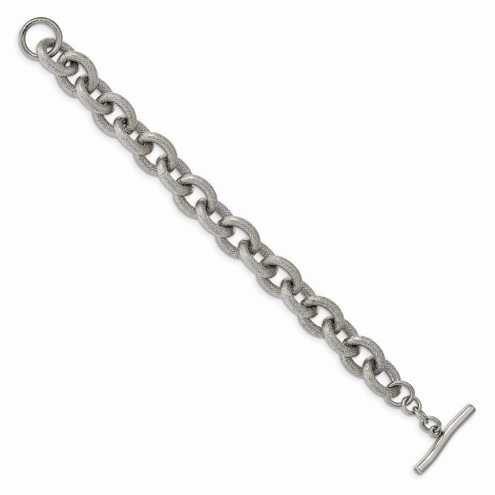 Stainless Steel Polished and Textured 7 inch Bracelet