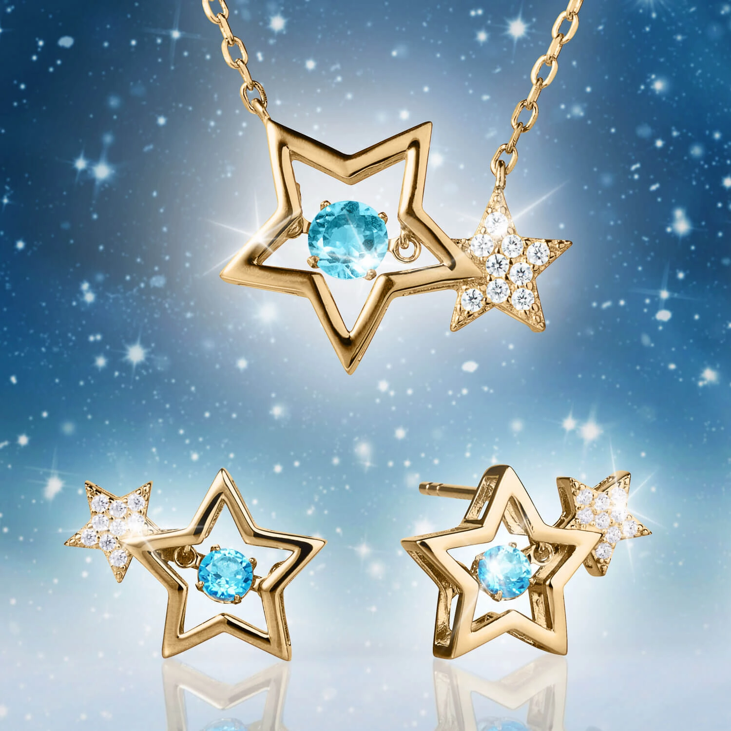 Starlight Topaz Gold Necklace