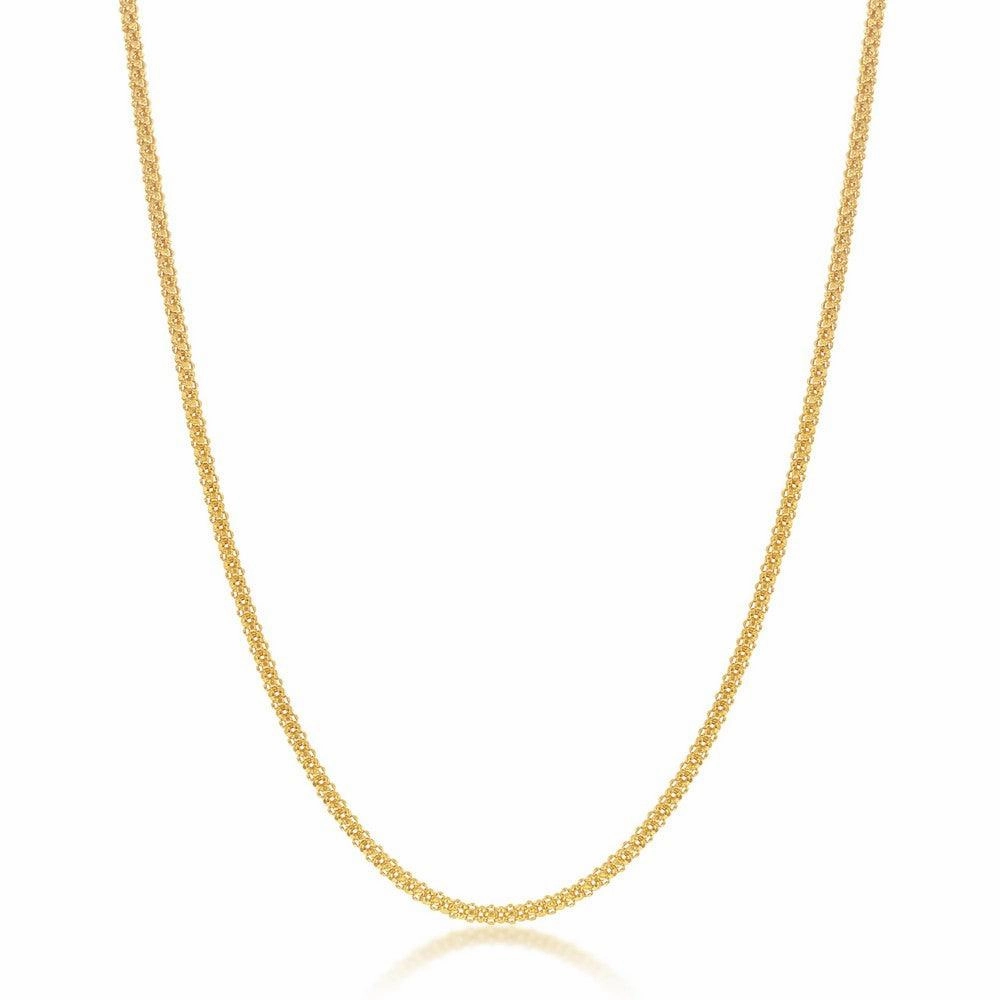 Sterling Silver 1.8mm Popcorn Chain - Gold Plated
