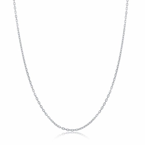 Sterling Silver 1.9mm Diamond-Cut Cable Chain - Rhodium Plated