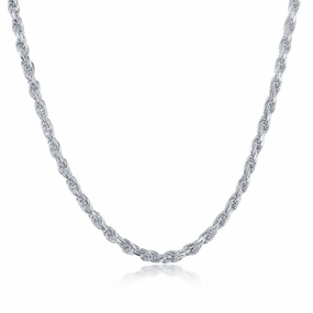 Sterling Silver 2.7mm Rope Chain, 16"