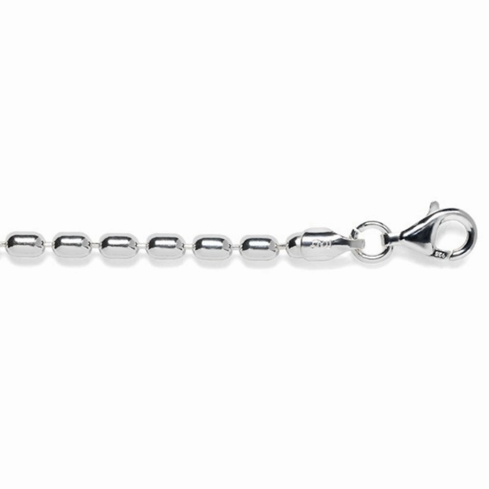 Sterling Silver 3.0mm Rice Bead Chain