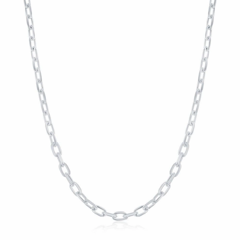 Sterling Silver 3.5mm Anchor Chain - Rhodium Plated