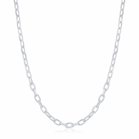 Sterling Silver 3.5mm Anchor Chain - Rhodium Plated