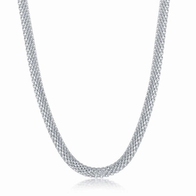 Sterling Silver 5mm Flat Mesh Chain