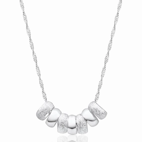 Sterling Silver 7 Rings of Luck Pendant With 50cm Chain