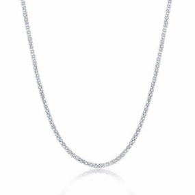 Sterling Silver Alternating Coreana and Popcorn Chain, 18"