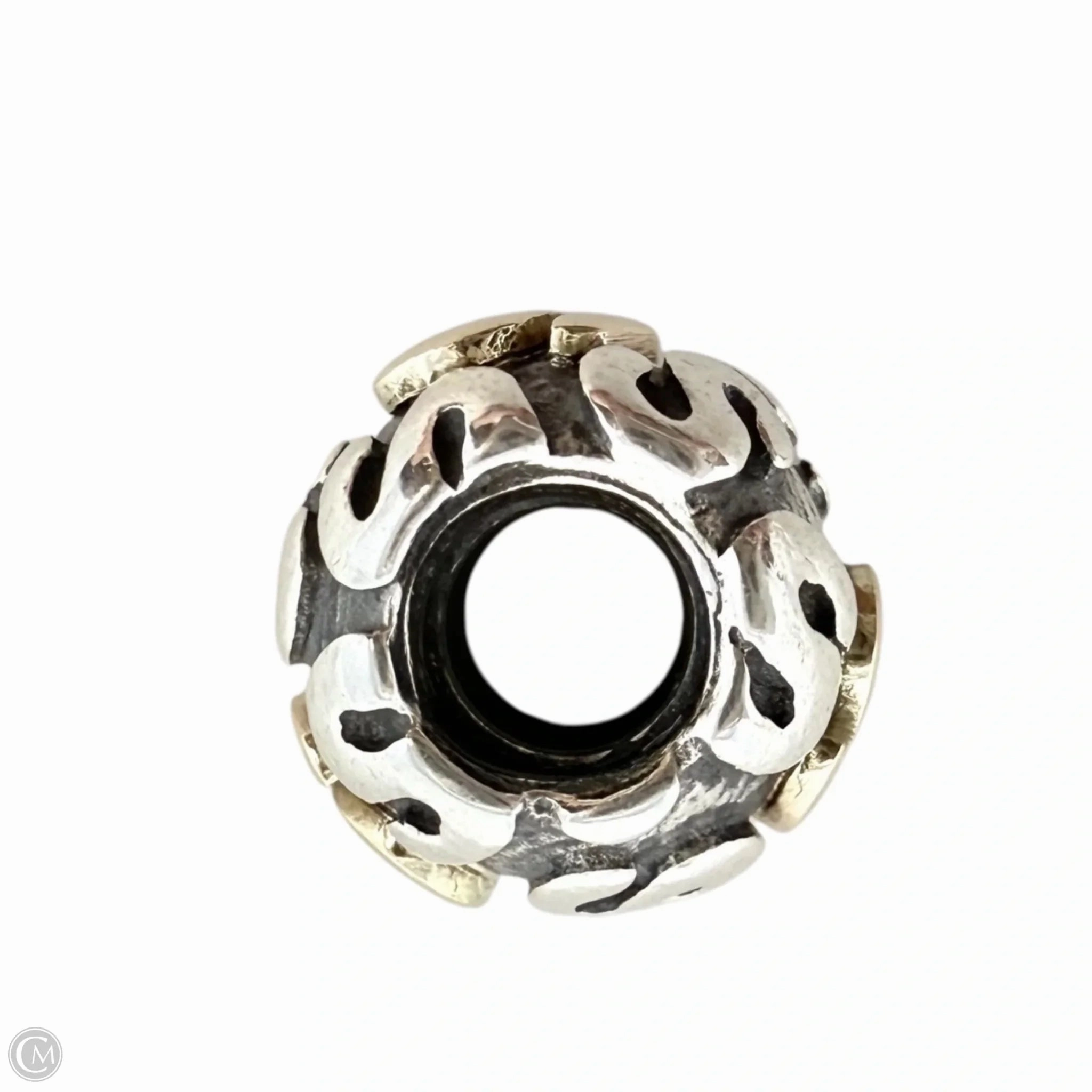 Sterling Silver & 14K Gold Alphabet  Letter S Bracelet Charm By Pandora