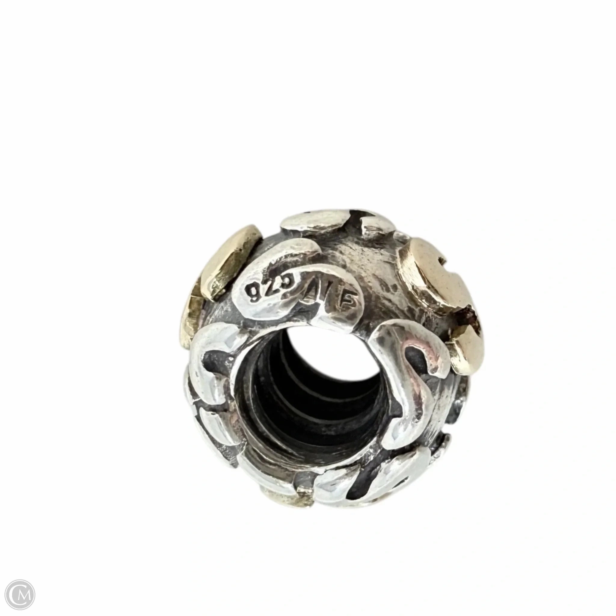 Sterling Silver & 14K Gold Alphabet  Letter S Bracelet Charm By Pandora