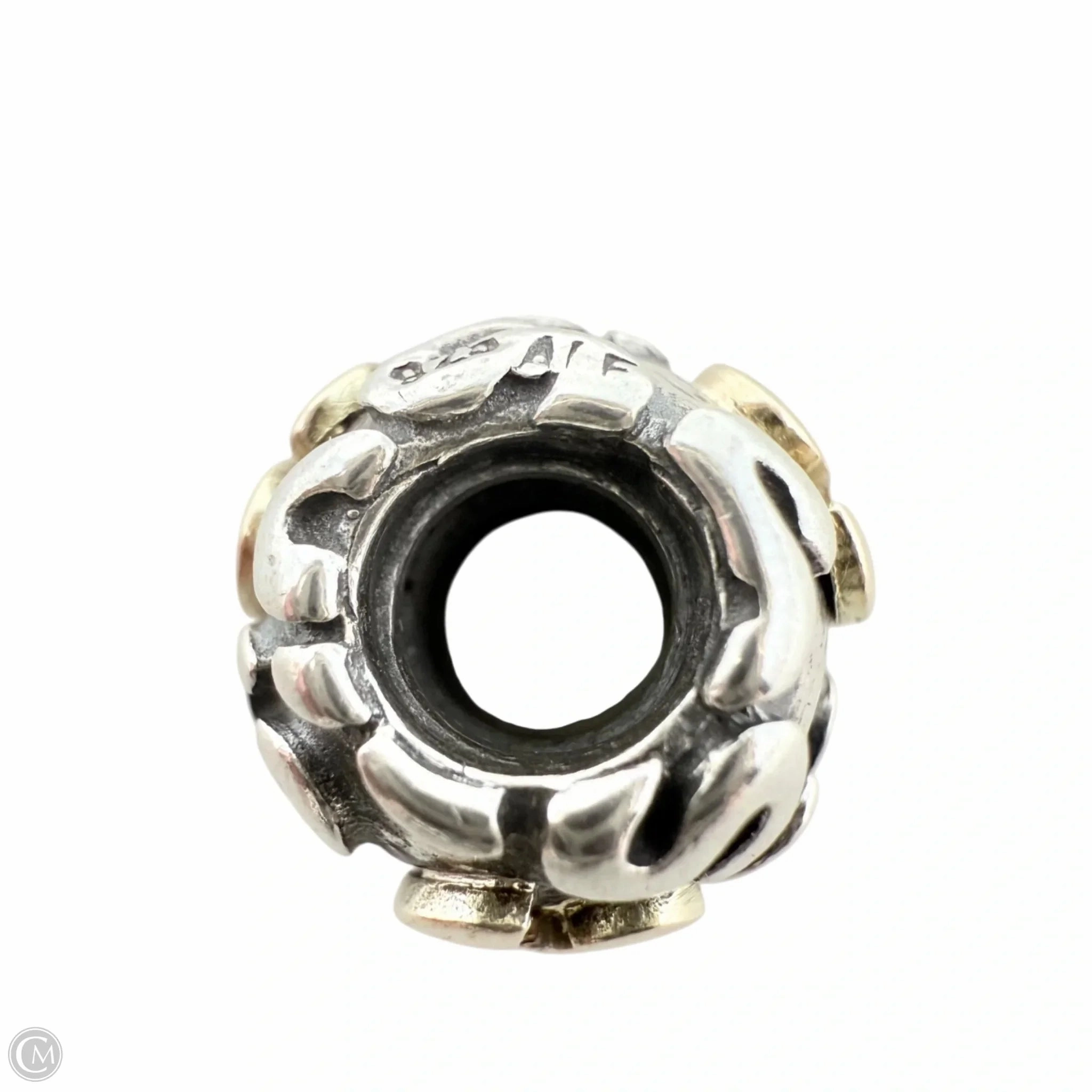 Sterling Silver & 14K Gold Alphabet  Letter S Bracelet Charm By Pandora