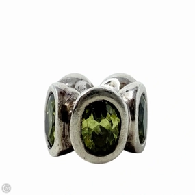 Sterling Silver & Green CZ Oval Lights Bracelet Charm By Pandora