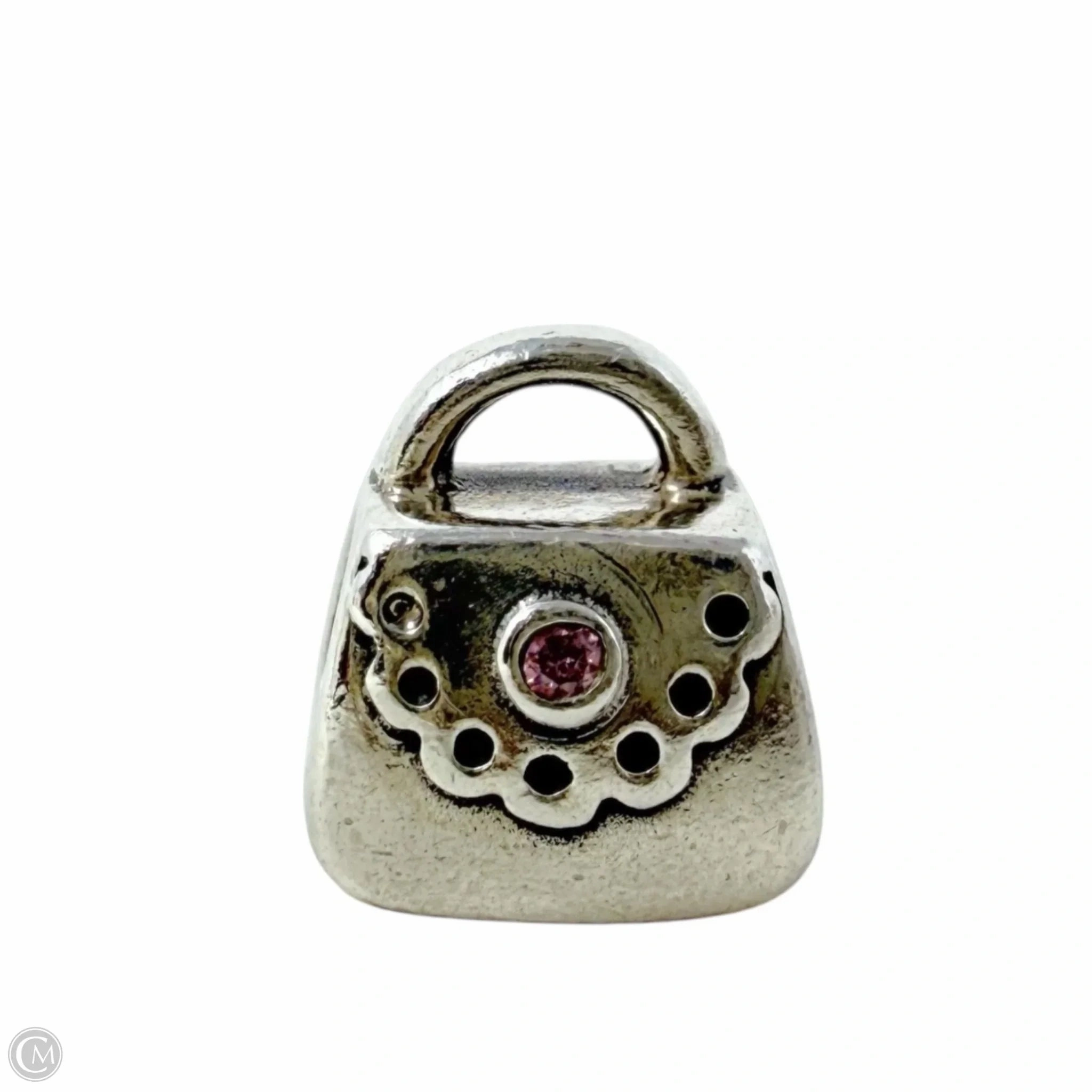 Sterling Silver & Pink CZ Purse Bracelet Charm By Pandora