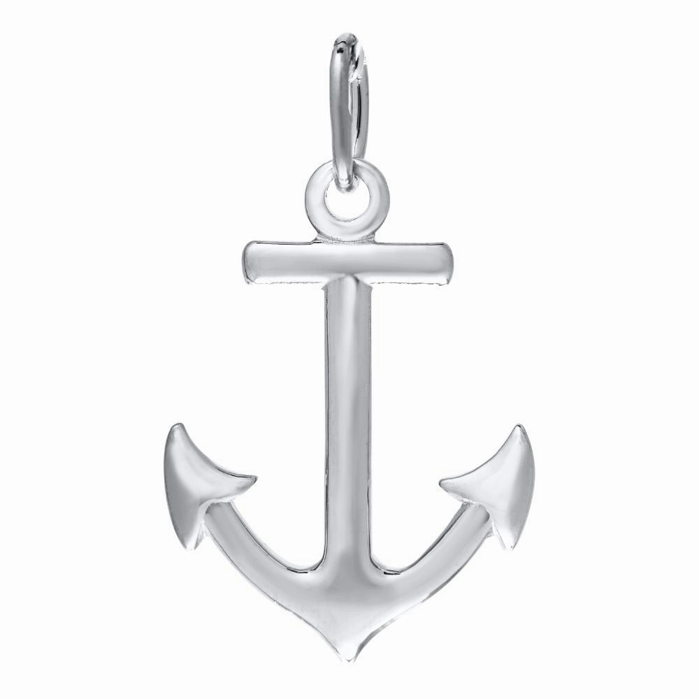 Sterling Silver Anchor Pendant Necklace, 18"