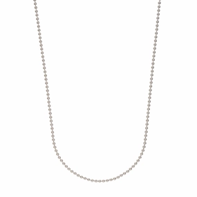 Sterling Silver Beaded Chain, 24"