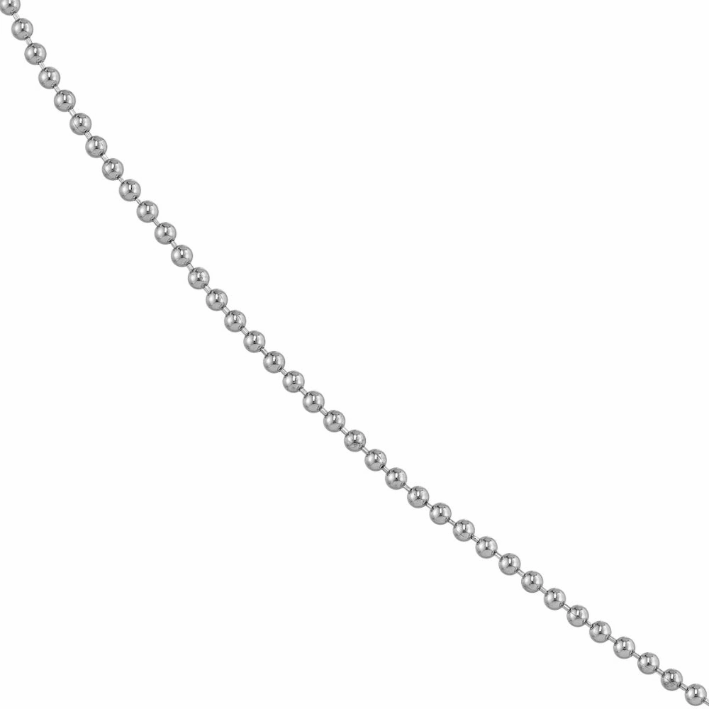 Sterling Silver Beaded Chain, 24"