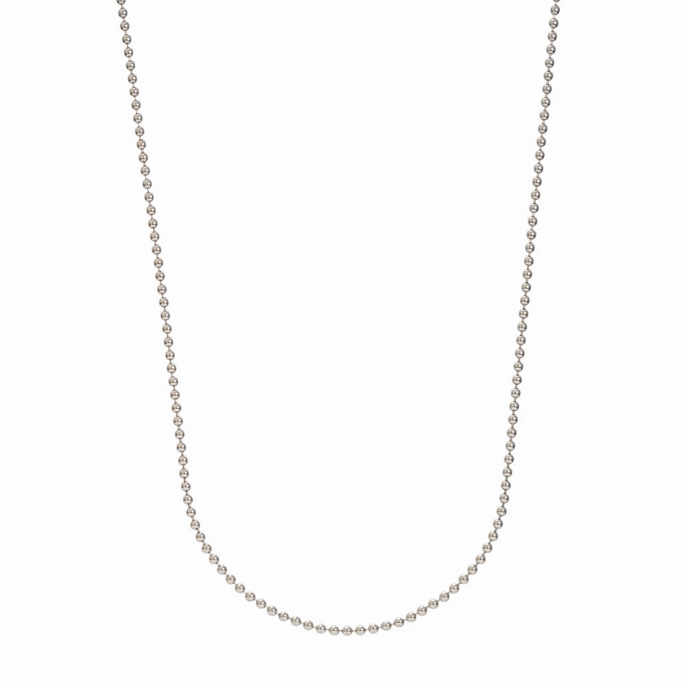 Sterling Silver Beaded Chain, 24"