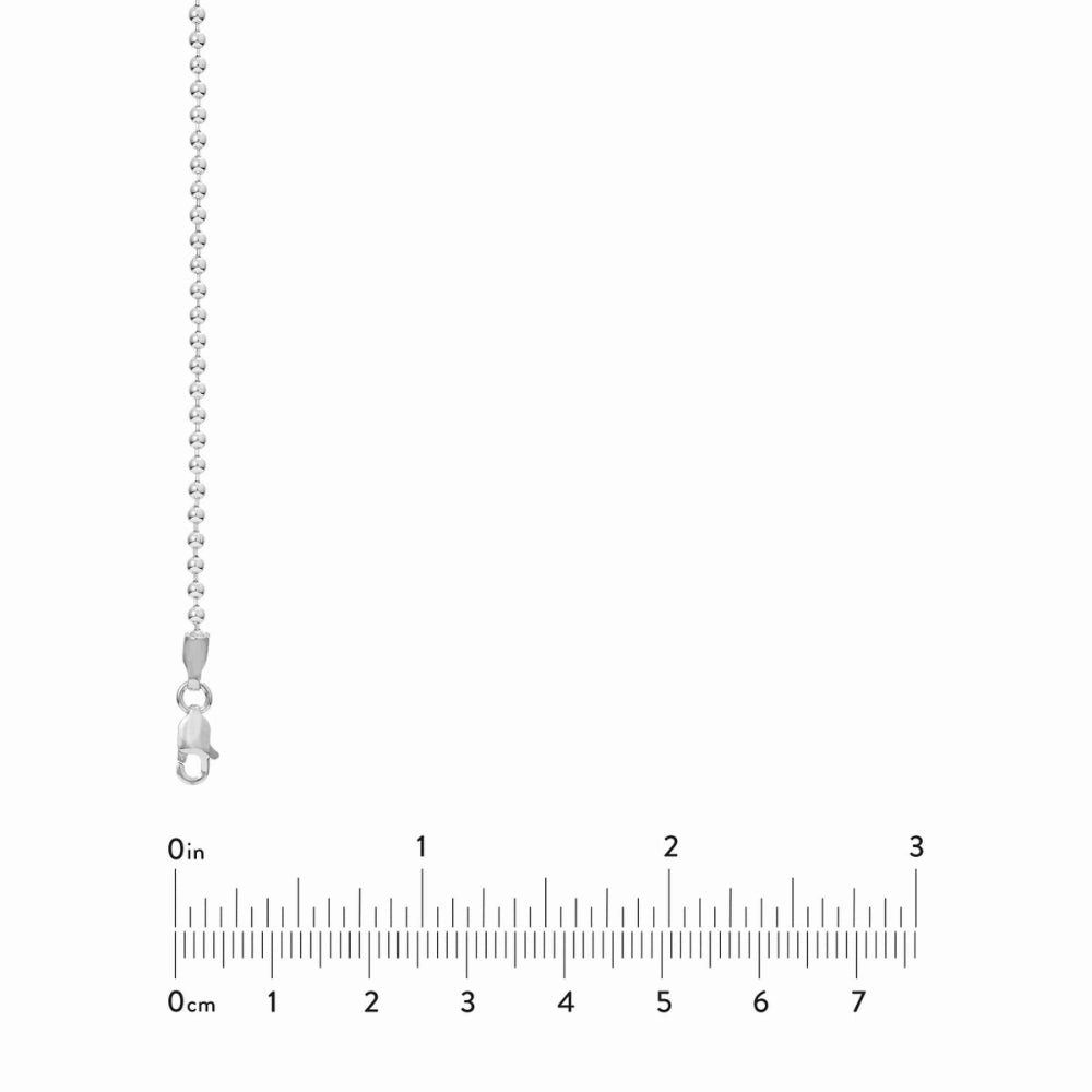 Sterling Silver Beaded Chain, 24"