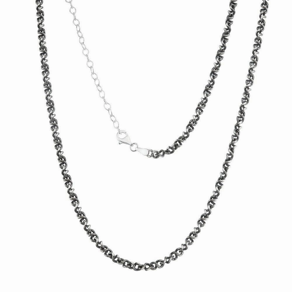 Sterling Silver Black Rhodium Infinity Chain, 17"