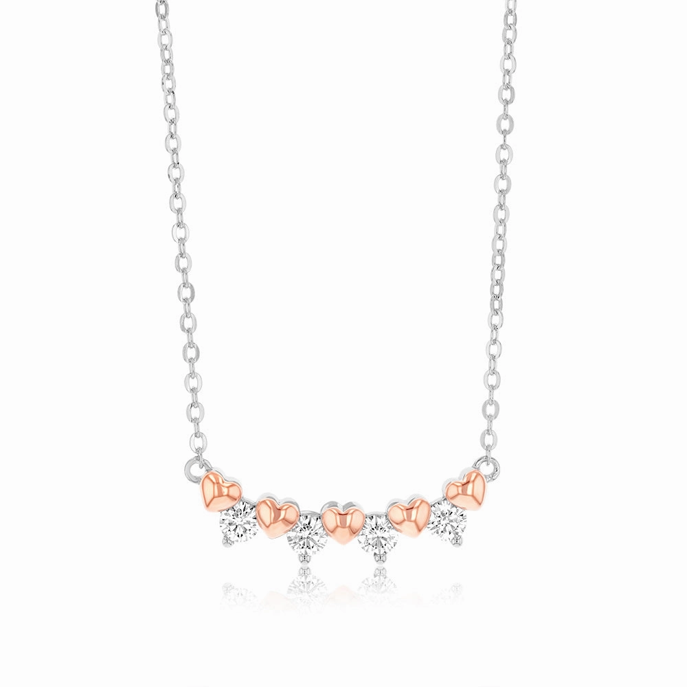 Sterling Silver Cubic Zirconia Fancy Pendant On 40 5cm Chain