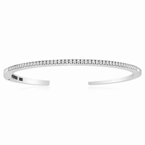 Sterling Silver Cubic Zirconia On Open Bangle