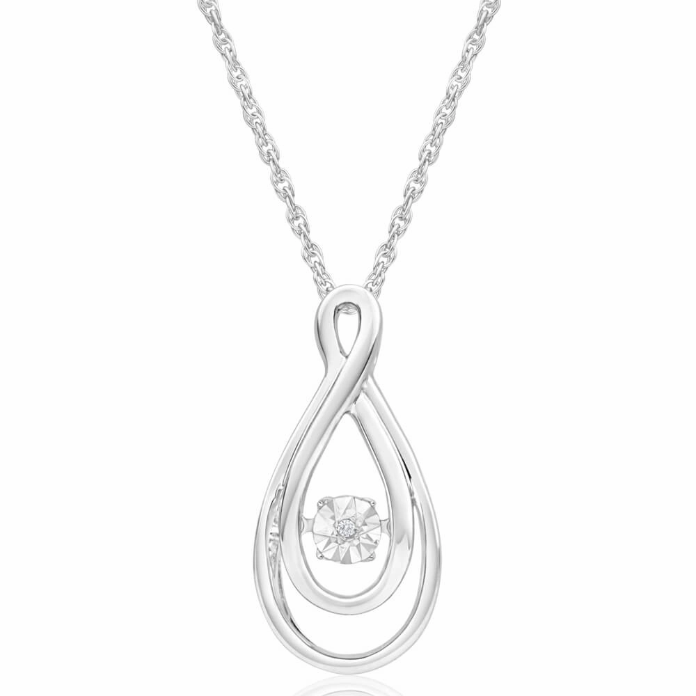 Sterling Silver Dancing Diamond Infinity Chain Included