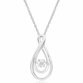 Sterling Silver Dancing Diamond Infinity Chain Included
