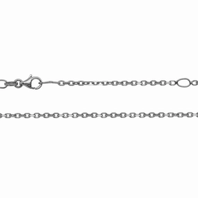 Sterling Silver Diamond-Cut Adjustable Cable Chain
