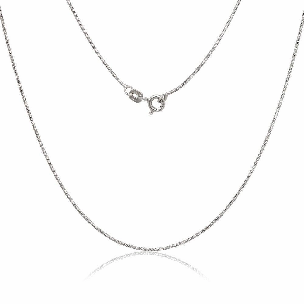Sterling Silver Diamond Cut  Snake Chain - Rhodium Plated