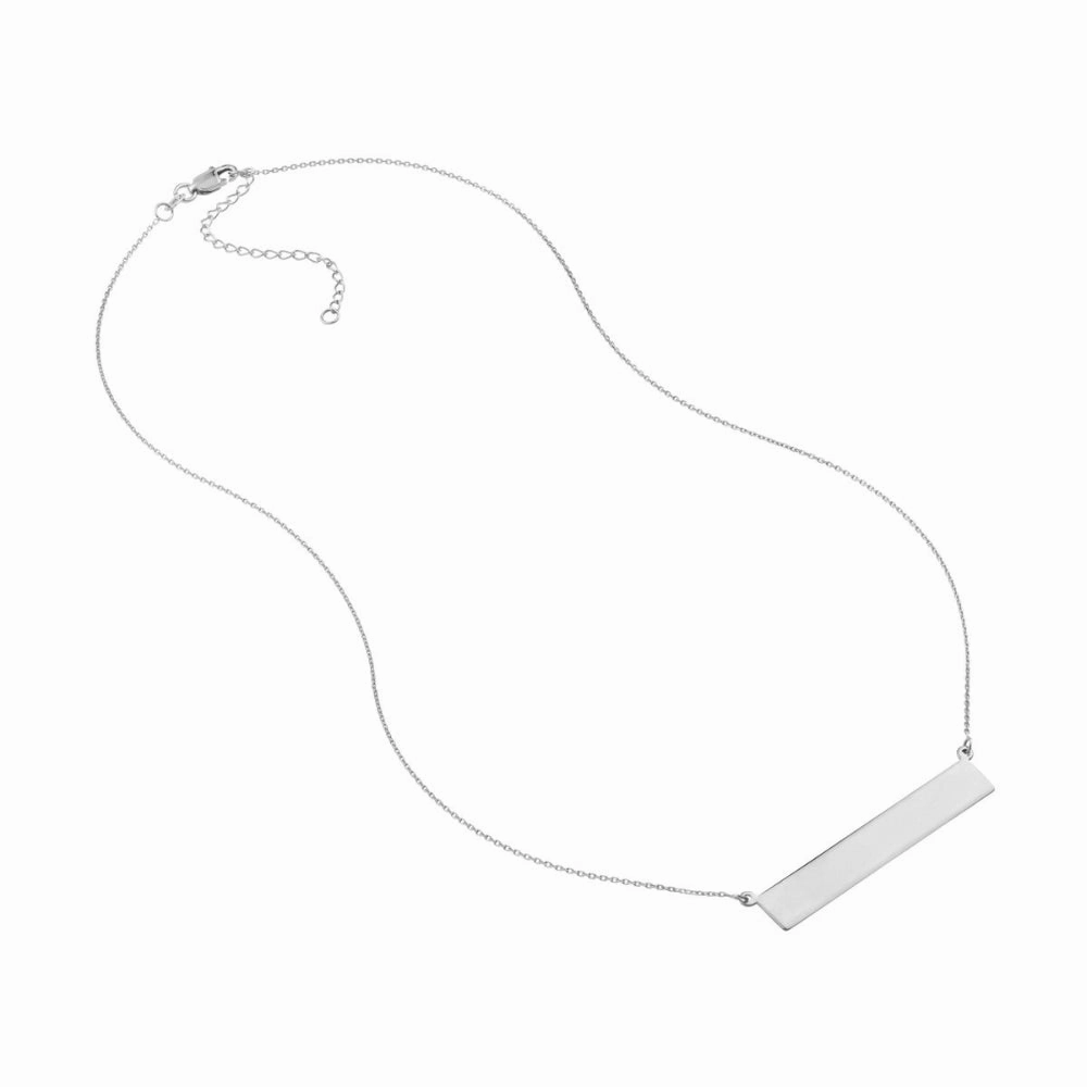 Sterling Silver Engravable Bar Necklace