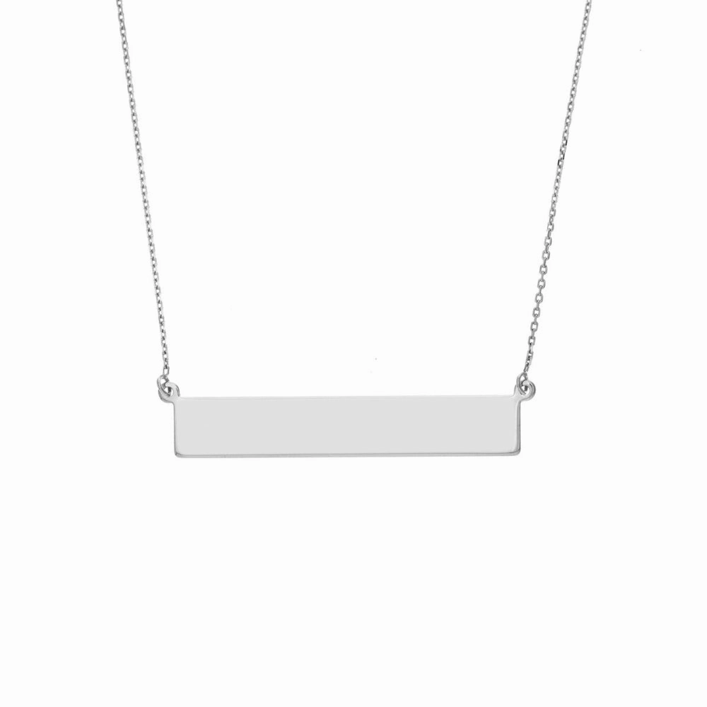 Sterling Silver Engravable Bar Necklace