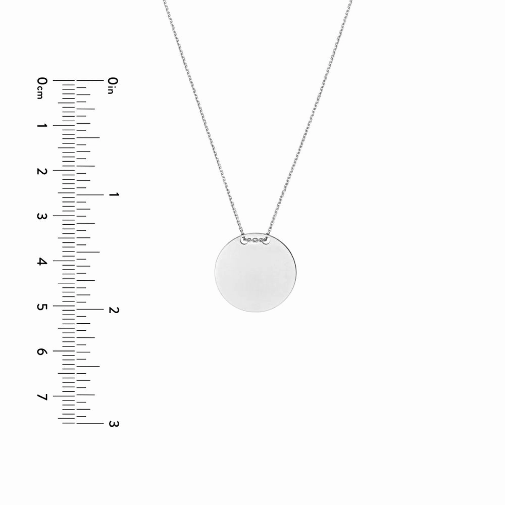 Sterling Silver Engravable Circle Plate Necklace
