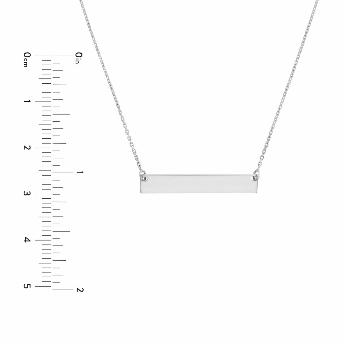 Sterling Silver Engravable Mini Bar Necklace